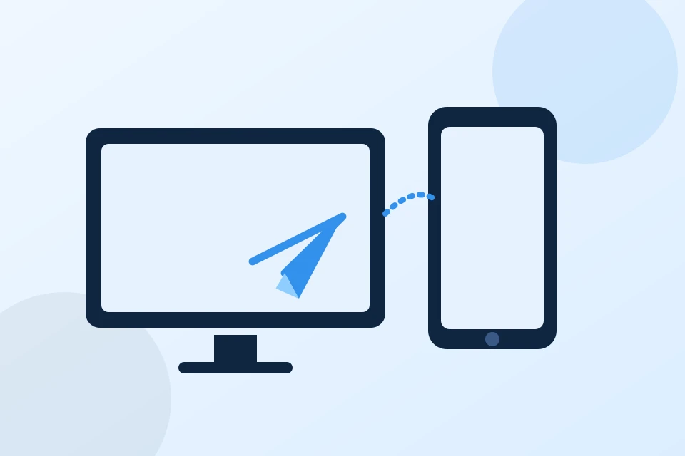 Minh họa Telegram trên màn hình máy tính và điện thoại