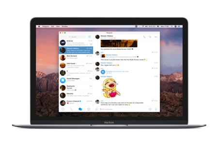 Telegram cho macOS chạy trên MacBook
